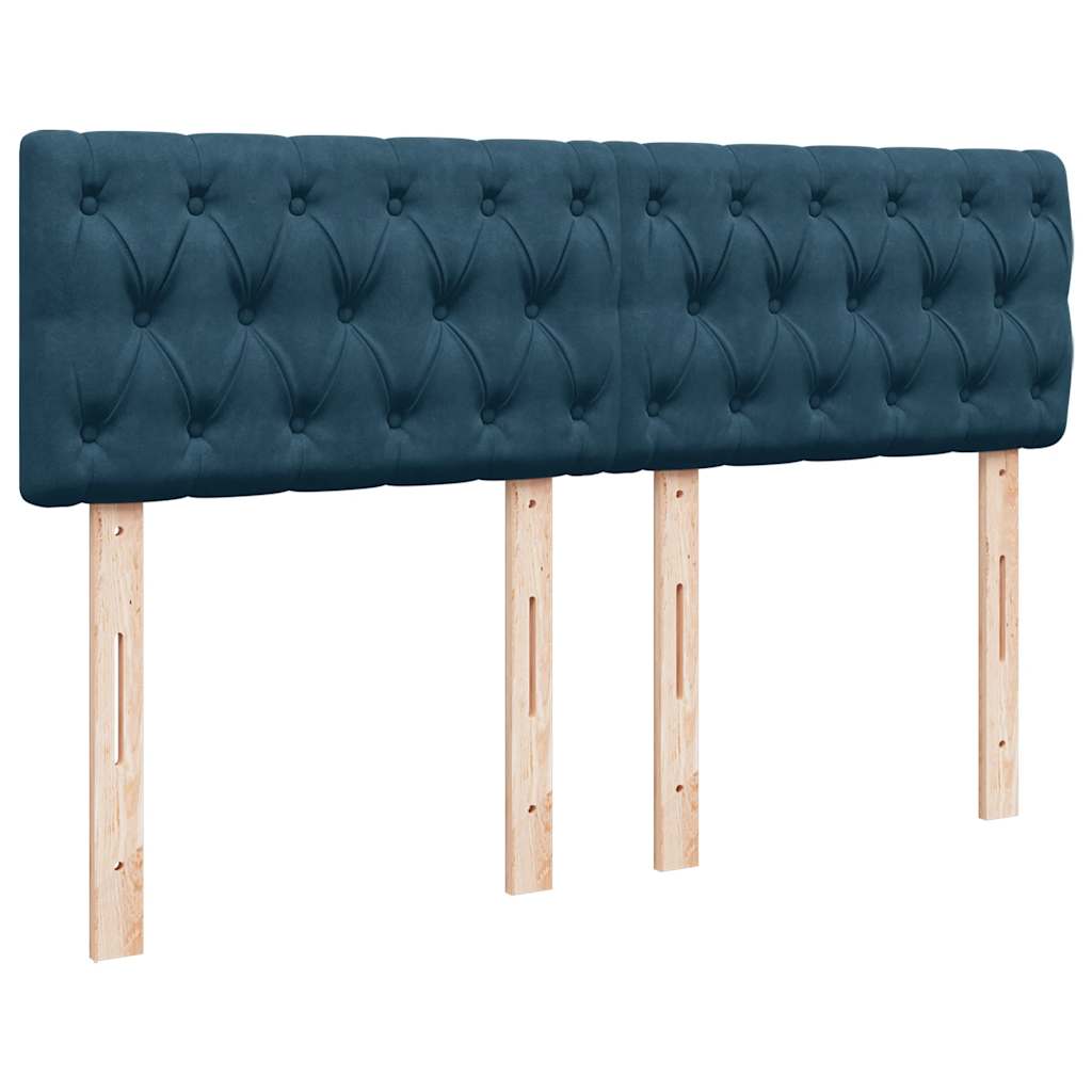 Giroletto a Molle con Materasso Blu 140x200 cm in Velluto