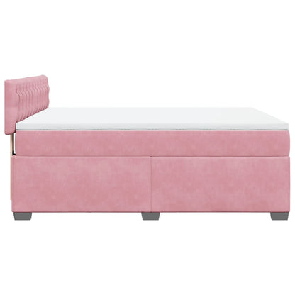 Giroletto a Molle con Materasso Rosa 140x200 cm in Velluto | homemem39