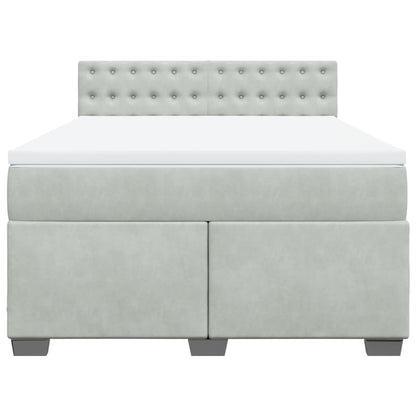 Giroletto a Molle con Materasso Grigio Chiaro 140x200cm Velluto
