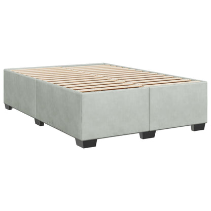 Giroletto a Molle con Materasso Grigio Chiaro 140x200cm Velluto