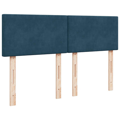 Giroletto a Molle con Materasso Blu 160x200 cm in Velluto