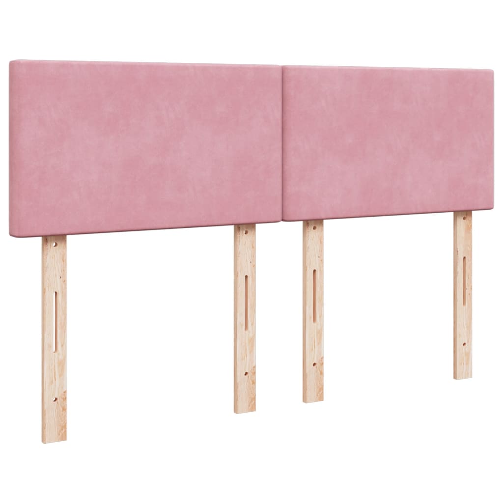 Giroletto a Molle con Materasso Rosa 160x200 cm in Velluto