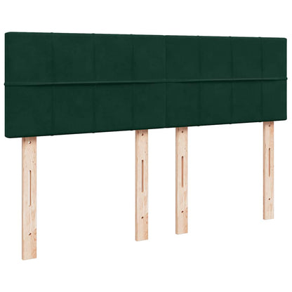 Giroletto a Molle con Materasso Verde Scuro 160x200 cm Velluto
