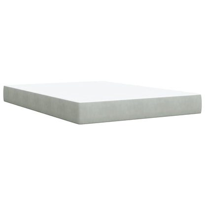 Giroletto a Molle con Materasso Grigio Chiaro 160x200cm Velluto