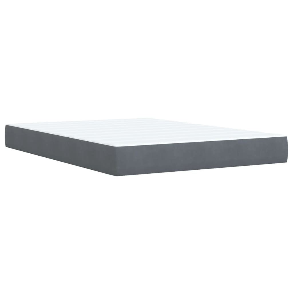Giroletto a Molle con Materasso Grigio Scuro 160x200 cm Velluto