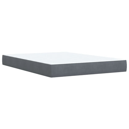 Giroletto a Molle con Materasso Grigio Scuro 160x200 cm Velluto
