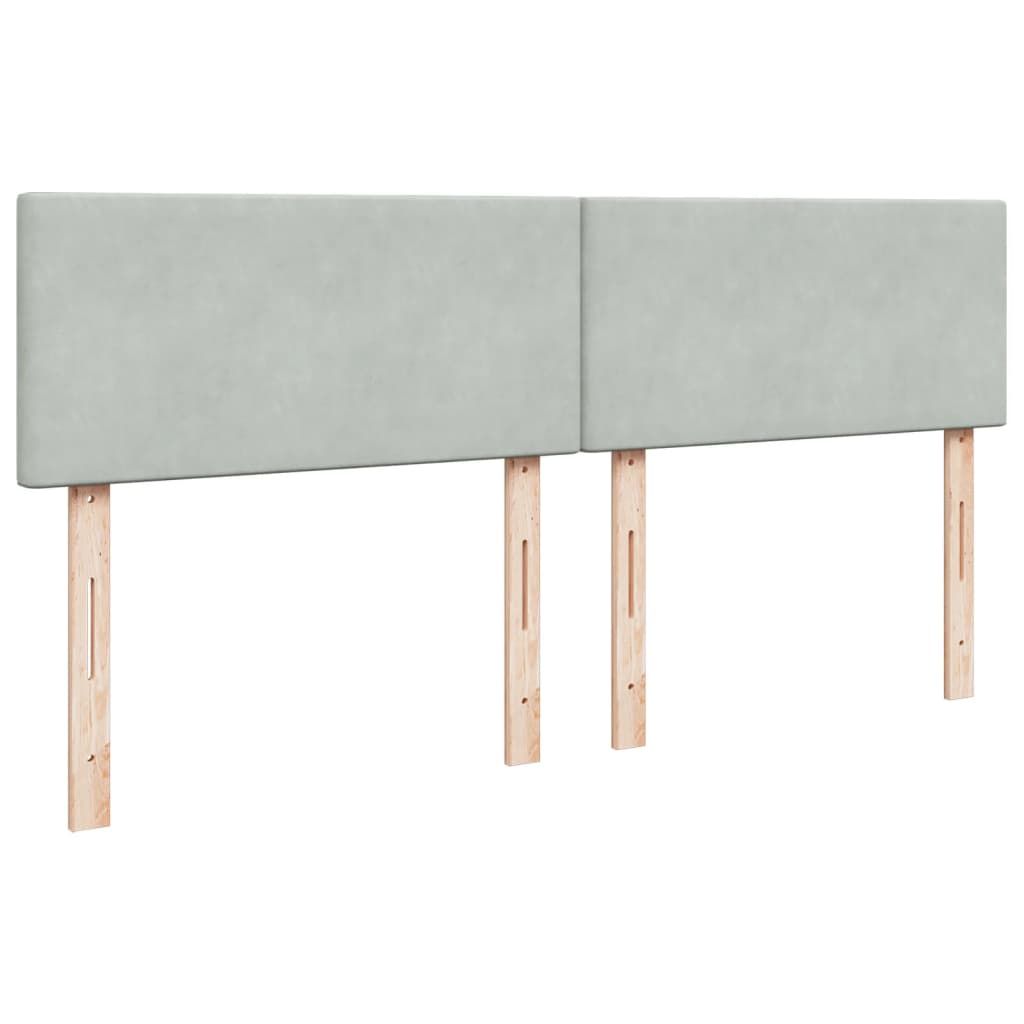 Giroletto a Molle con Materasso Grigio Chiaro 180x200cm Velluto