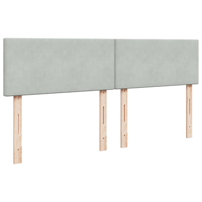 Giroletto a Molle con Materasso Grigio Chiaro 180x200cm Velluto