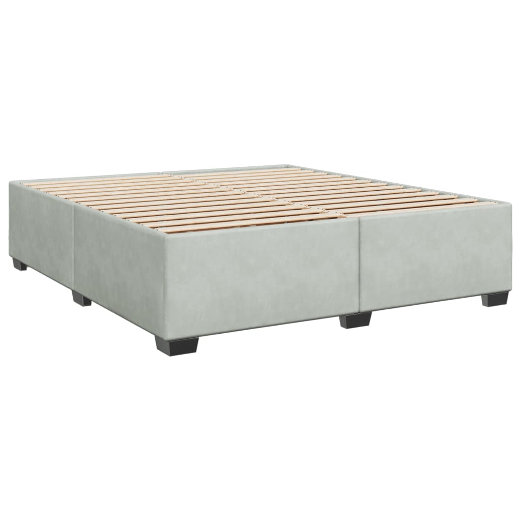 Giroletto a Molle con Materasso Grigio Chiaro 180x200cm Velluto