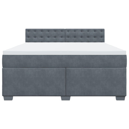 Giroletto a Molle con Materasso Grigio Scuro 180x200 cm Velluto - homemem39