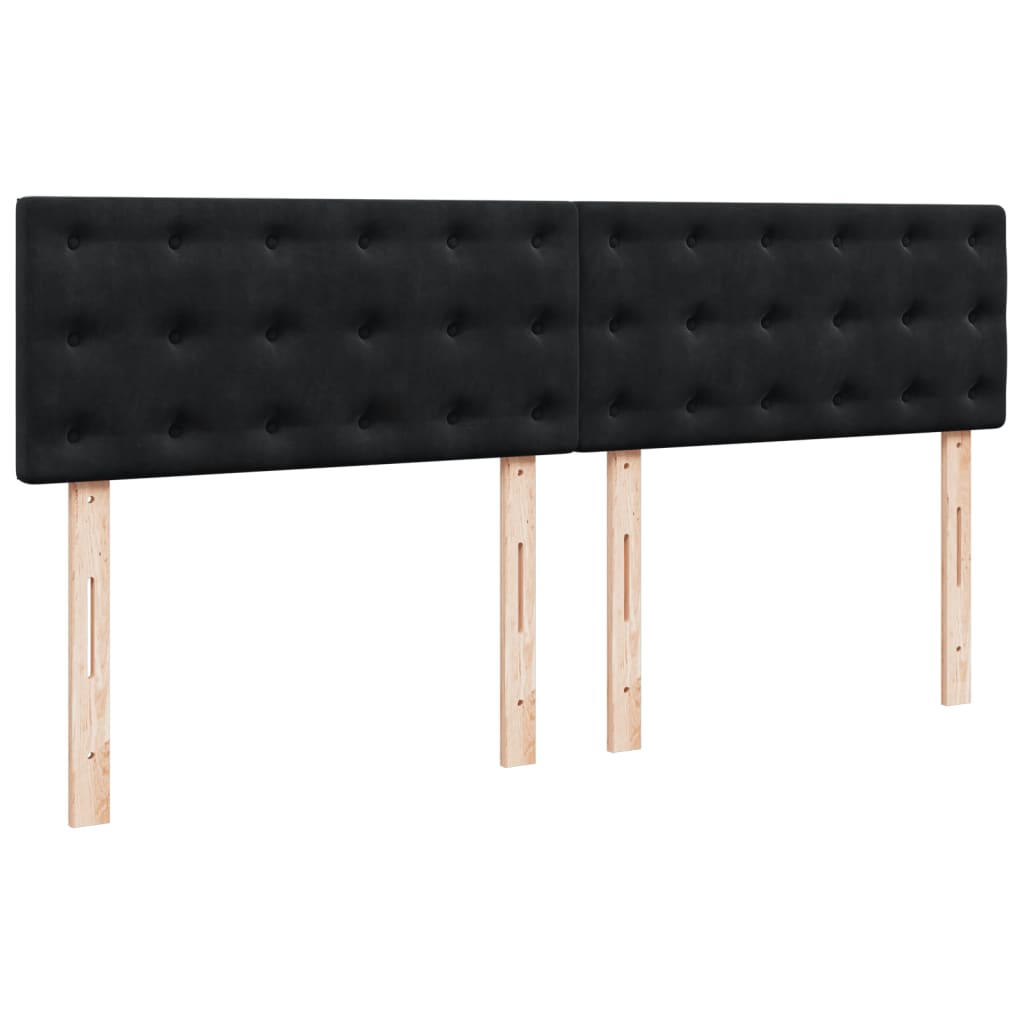 Giroletto a Molle con Materasso Nero 180x200 cm in Velluto