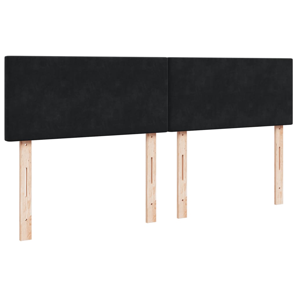 Giroletto a Molle con Materasso Nero 200x200 cm in Velluto