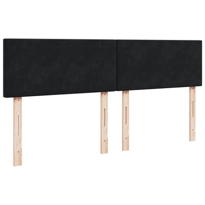 Giroletto a Molle con Materasso Nero 200x200 cm in Velluto