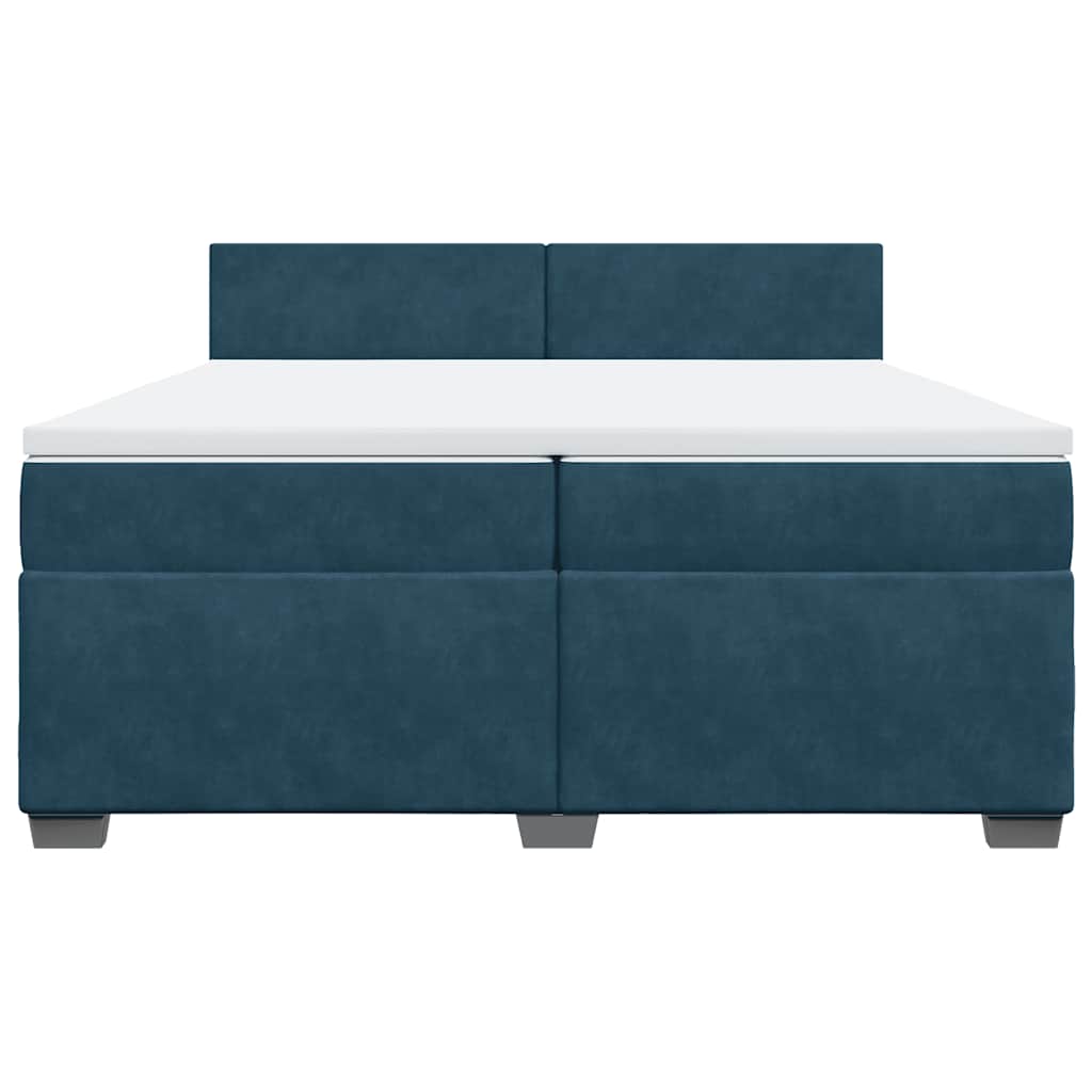 Giroletto a Molle con Materasso Blu 200x200 cm in Velluto | homemem39