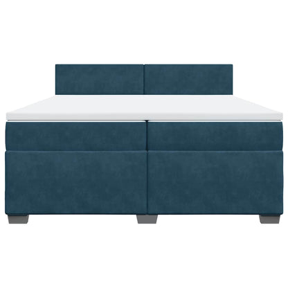 Giroletto a Molle con Materasso Blu 200x200 cm in Velluto | homemem39