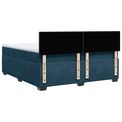 Giroletto a Molle con Materasso Blu 200x200 cm in Velluto | homemem39