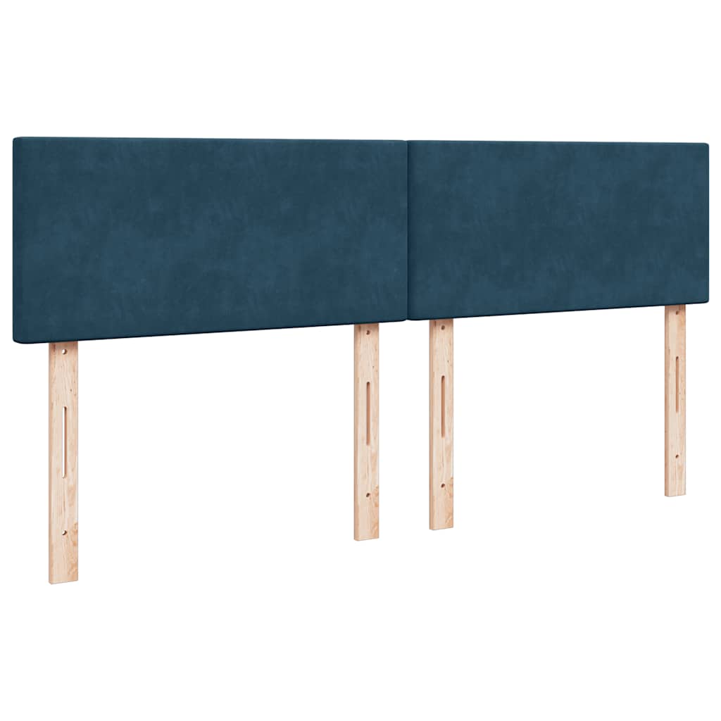 Giroletto a Molle con Materasso Blu 200x200 cm in Velluto | homemem39