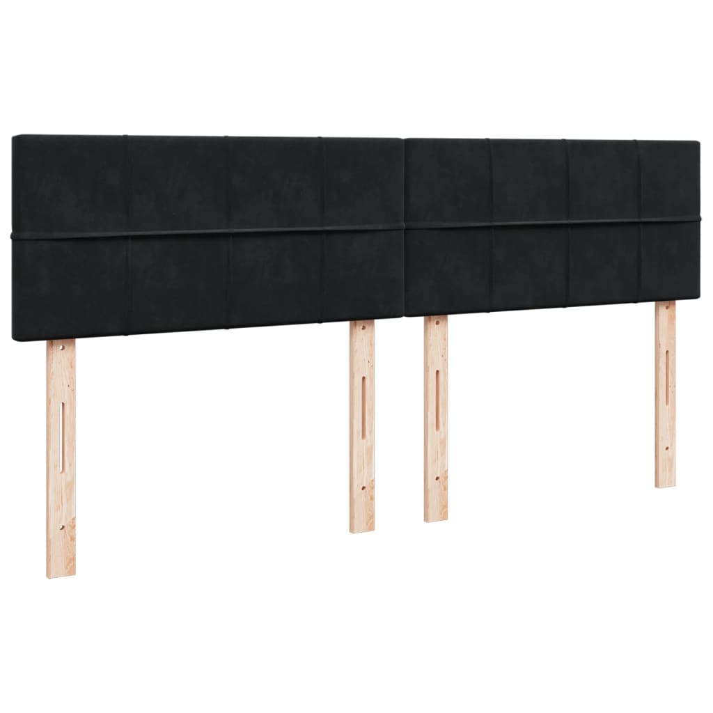 Giroletto a Molle con Materasso Nero 200x200 cm in Velluto