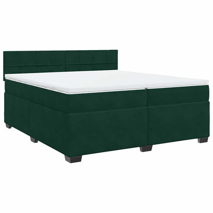 Giroletto a Molle con Materasso Verde Scuro 200x200 cm Velluto