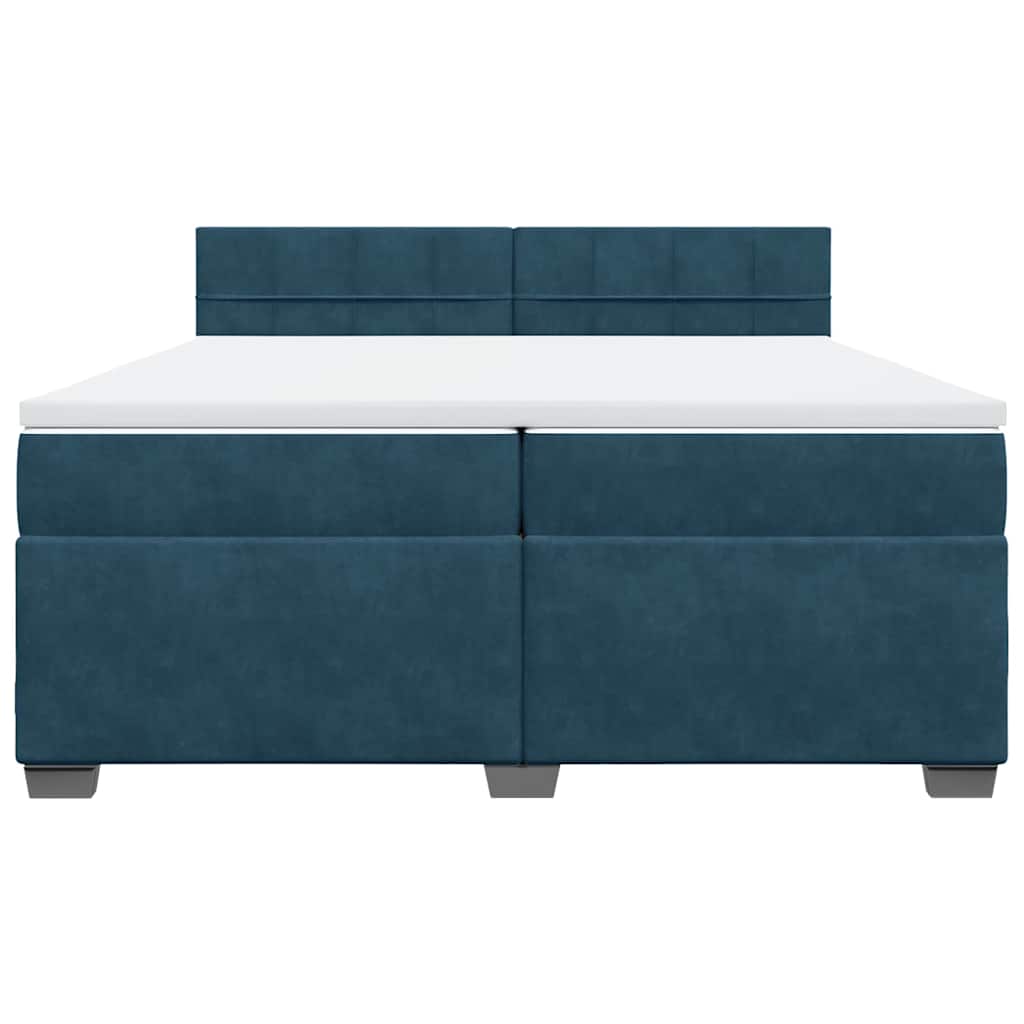 Giroletto a Molle con Materasso Blu 200x200 cm in Velluto | homemem39