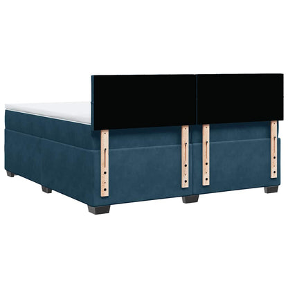 Giroletto a Molle con Materasso Blu 200x200 cm in Velluto | homemem39