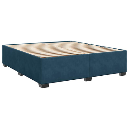 Giroletto a Molle con Materasso Blu 200x200 cm in Velluto | homemem39