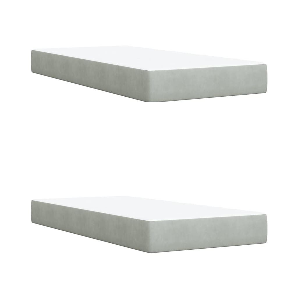 Giroletto a Molle con Materasso Grigio Chiaro 200x200cm Velluto