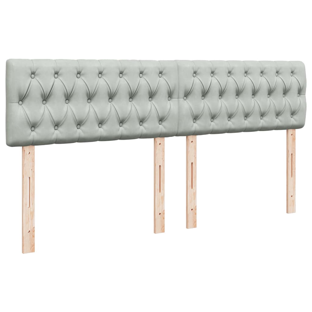 Giroletto a Molle con Materasso Grigio Chiaro 200x200cm Velluto