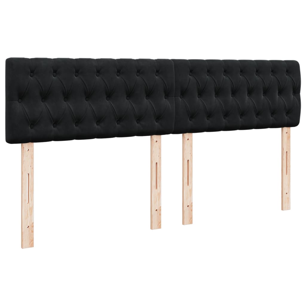 Giroletto a Molle con Materasso Nero 200x200 cm in Velluto