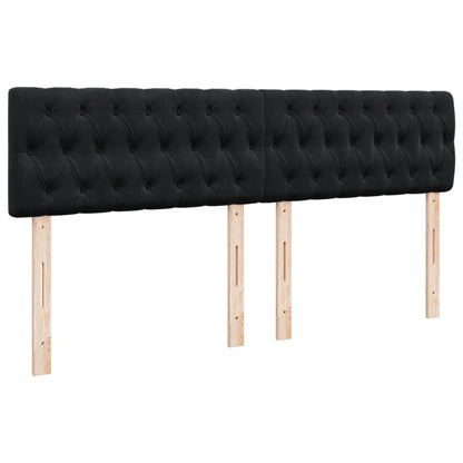Giroletto a Molle con Materasso Nero 200x200 cm in Velluto