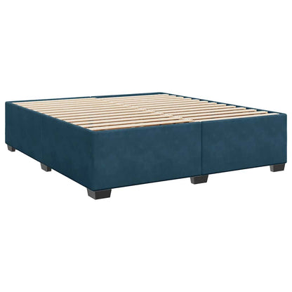Giroletto a Molle con Materasso Blu 200x200 cm in Velluto | homemem39
