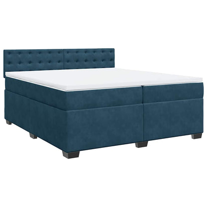 Giroletto a Molle con Materasso Blu 200x200 cm in Velluto | homemem39