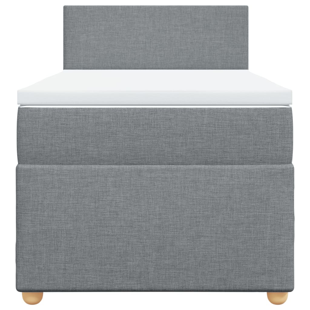 Giroletto a Molle con Materasso Grigio Chiaro 80x200 cm Tessuto