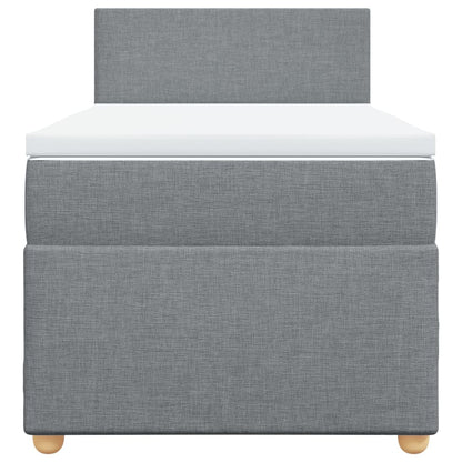 Giroletto a Molle con Materasso Grigio Chiaro 80x200 cm Tessuto