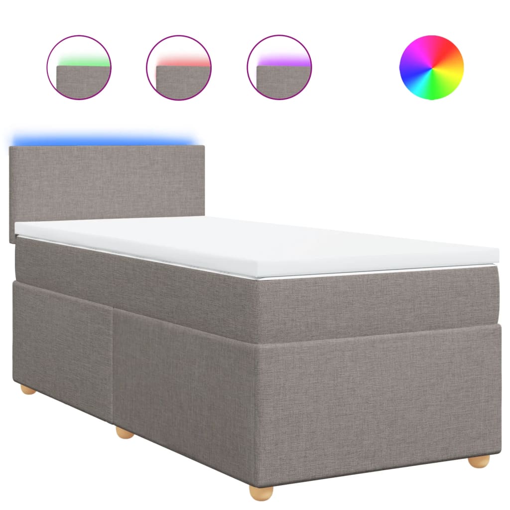 Giroletto a Molle con Materasso Tortora 80x200 cm inTessuto | homemem39