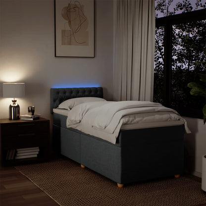 Giroletto a Molle con Materasso Grigio Scuro 80x200 cm Tessuto - homemem39