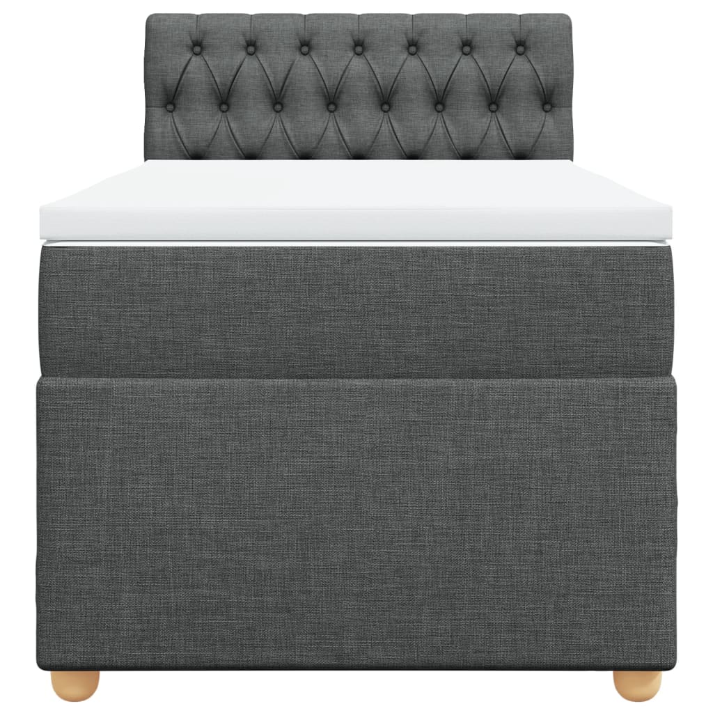 Giroletto a Molle con Materasso Grigio Scuro 80x200 cm Tessuto