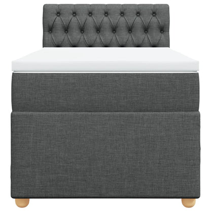 Giroletto a Molle con Materasso Grigio Scuro 80x200 cm Tessuto