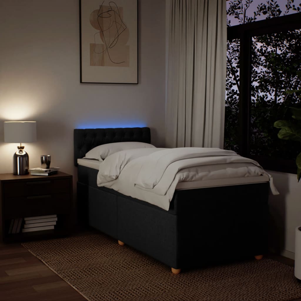 Giroletto a Molle con Materasso Nero 80x200 cm inTessuto - homemem39