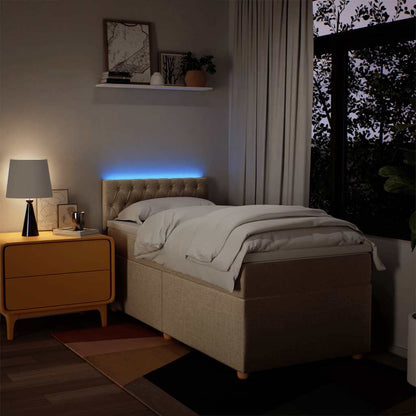 Giroletto a Molle con Materasso Crema 80x200 cm inTessuto - homemem39