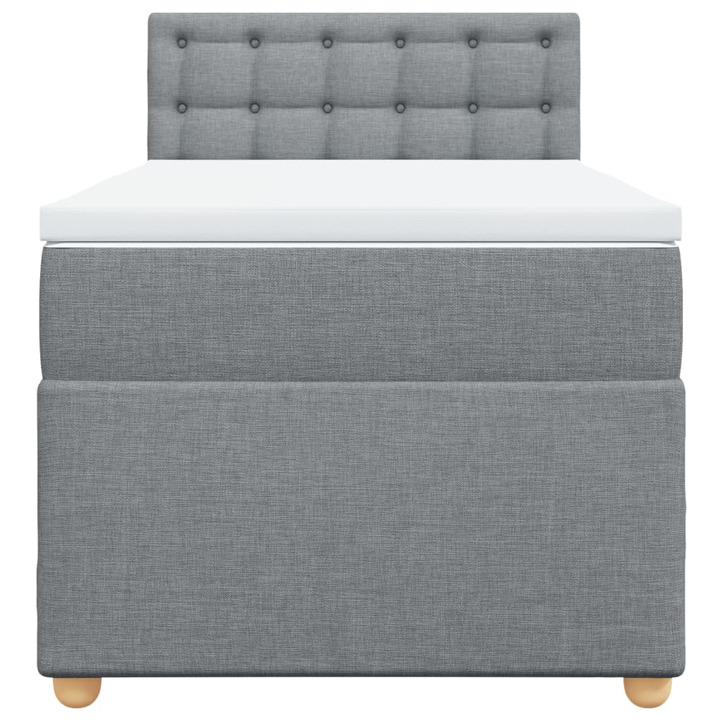 Giroletto a Molle con Materasso Grigio Chiaro 80x200 cm Tessuto