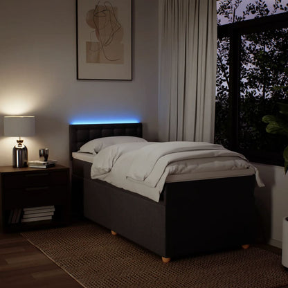 Giroletto a Molle con Materasso Marrone Scuro 80x200 cm Tessuto - homemem39