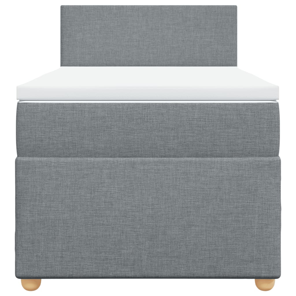 Giroletto a Molle con Materasso Grigio Chiaro 90x190 cm Tessuto