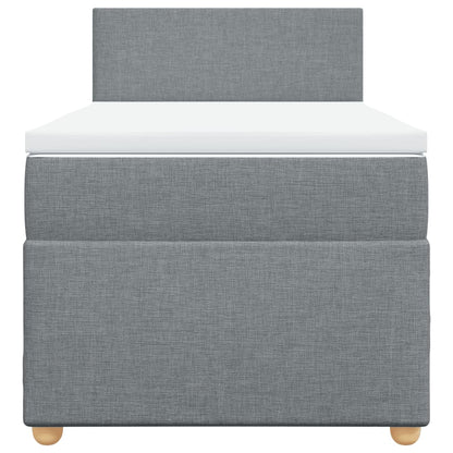 Giroletto a Molle con Materasso Grigio Chiaro 90x190 cm Tessuto