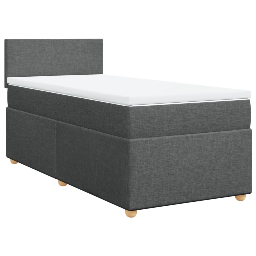 Giroletto a Molle con Materasso Grigio Scuro 90x190 cm Tessuto