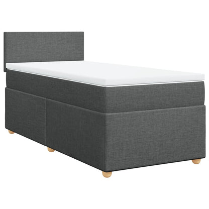 Giroletto a Molle con Materasso Grigio Scuro 90x190 cm Tessuto