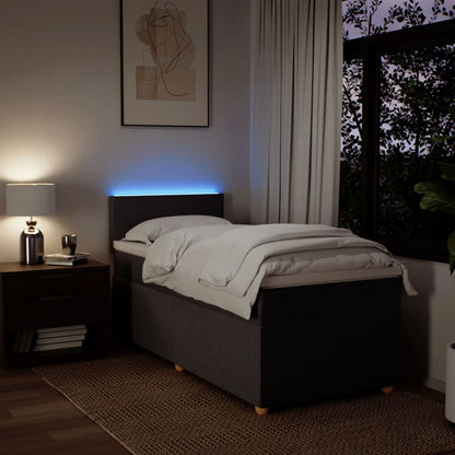 Giroletto a Molle con Materasso Marrone Scuro 90x190cm Tessuto - homemem39