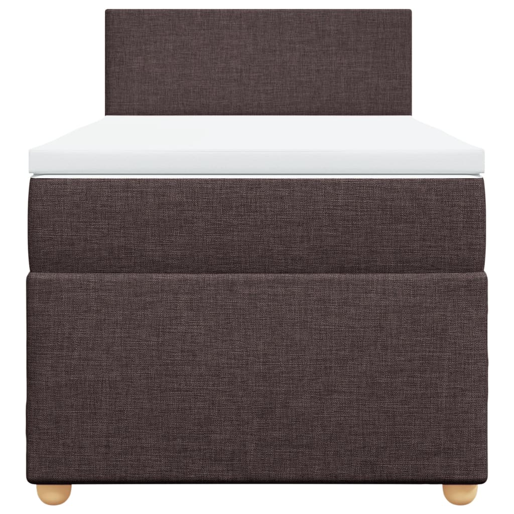 Giroletto a Molle con Materasso Marrone Scuro 90x190cm Tessuto - homemem39