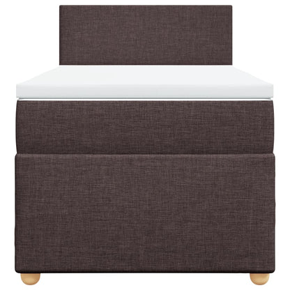 Giroletto a Molle con Materasso Marrone Scuro 90x190cm Tessuto - homemem39
