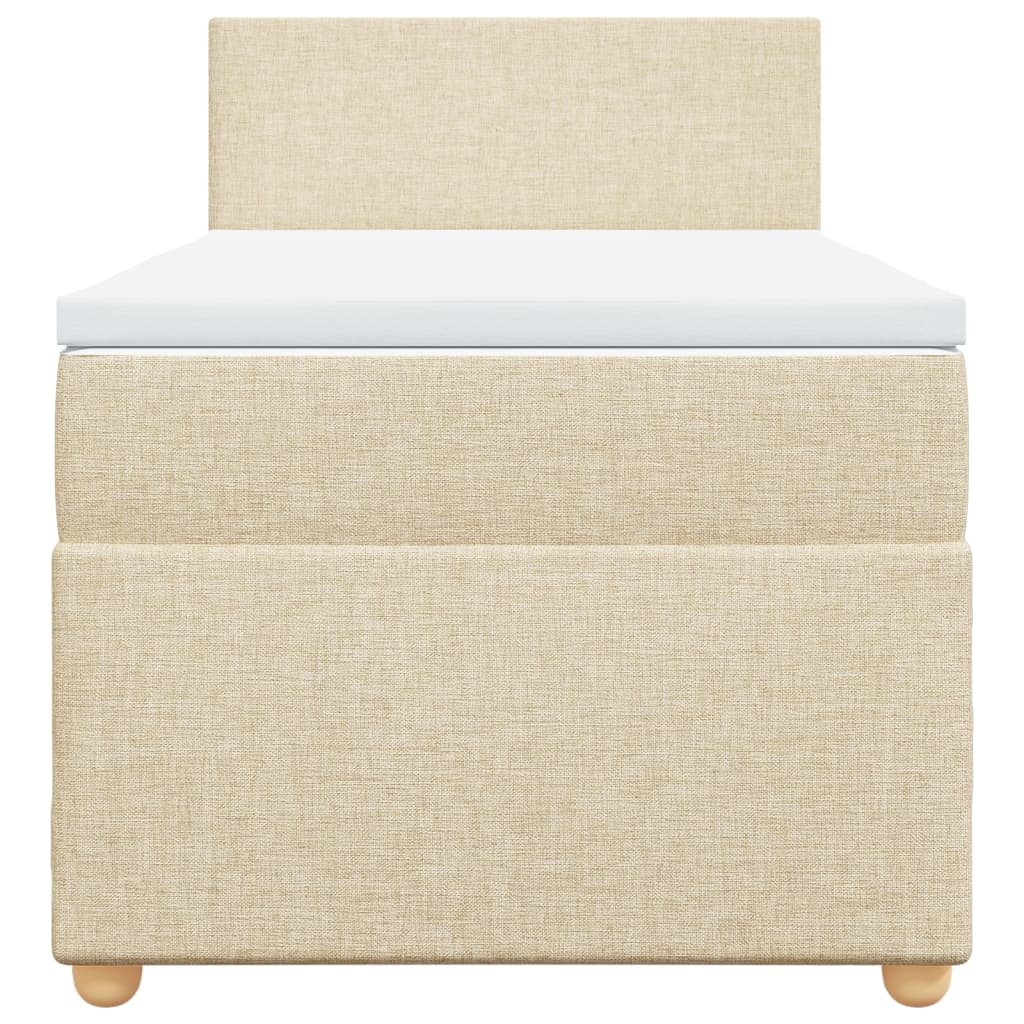Giroletto a Molle con Materasso Crema 90x190 cm in Tessuto | homemem39